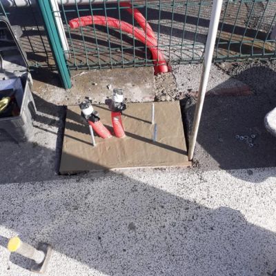 Semelle d'accueil de la borne 